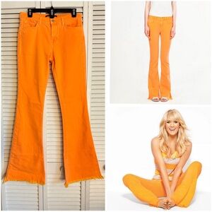 Rare Neon Orange Martini Flare Mid-rise Jeans Women’s Size 29